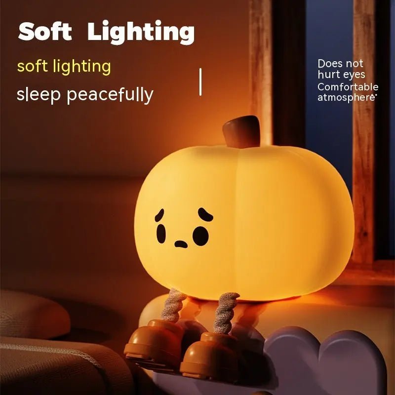 Home Decor Halloween Pumpkin Night Light Cute Soft Silicone Lamp Touch Dimmable Rechargeable Bedside Decor Light Kids Gifts Halloween Decorations - Smile PumpkinHome Decor Halloween Pumpkin Night Light Cute Soft Silicone Lamp Touch Dimmable Rechargeable Bedside Decor Light Kids Gifts Halloween Decorations