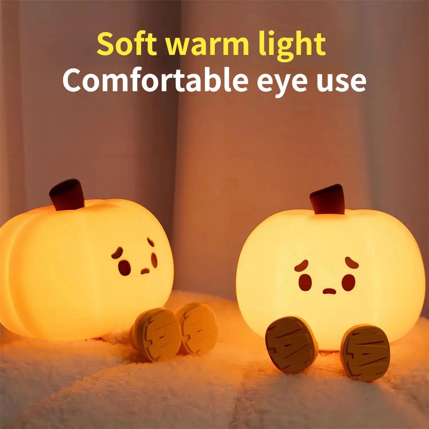 Home Decor Halloween Pumpkin Night Light Cute Soft Silicone Lamp Touch Dimmable Rechargeable Bedside Decor Light Kids Gifts Halloween Decorations - Smile PumpkinHome Decor Halloween Pumpkin Night Light Cute Soft Silicone Lamp Touch Dimmable Rechargeable Bedside Decor Light Kids Gifts Halloween Decorations
