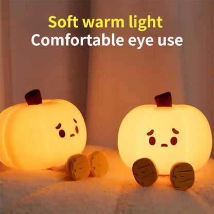 Home Decor Halloween Pumpkin Night Light Cute Soft Silicone Lamp Touch Dimmable Rechargeable Bedside Decor Light Kids Gifts Halloween Decorations - Smile PumpkinHome Decor Halloween Pumpkin Night Light Cute Soft Silicone Lamp Touch Dimmable Rechargeable Bedside Decor Light Kids Gifts Halloween Decorations