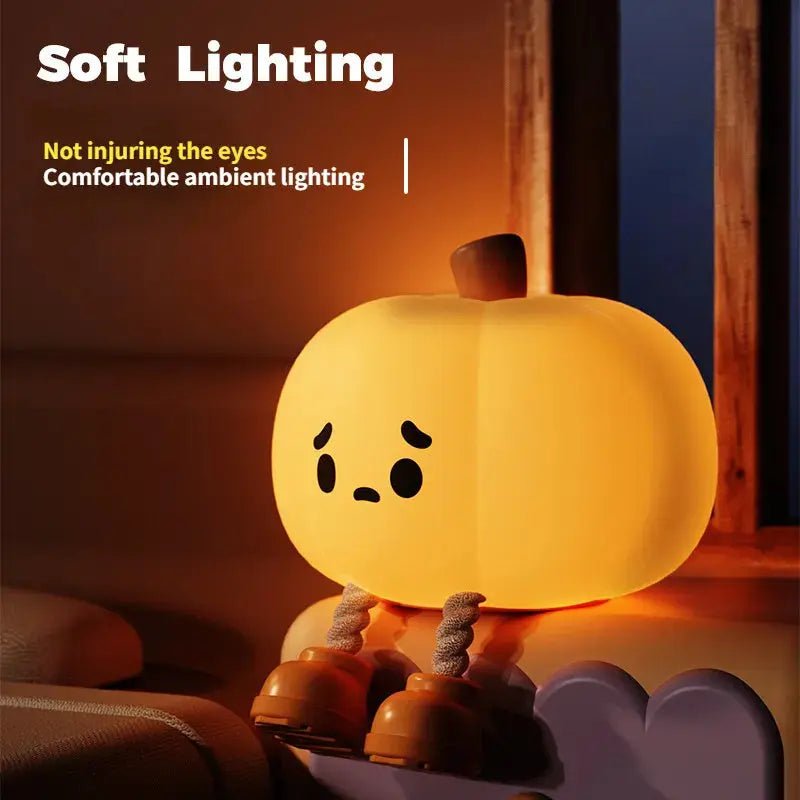 Home Decor Halloween Pumpkin Night Light Cute Soft Silicone Lamp Touch Dimmable Rechargeable Bedside Decor Light Kids Gifts Halloween Decorations - Smile PumpkinHome Decor Halloween Pumpkin Night Light Cute Soft Silicone Lamp Touch Dimmable Rechargeable Bedside Decor Light Kids Gifts Halloween Decorations